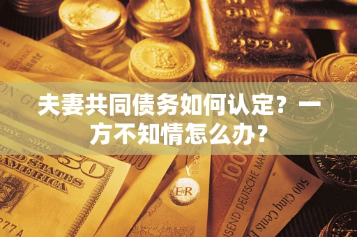 济南夫妻共同债务如何认定？一方不知情怎么办？